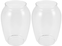 Conjunto de 2 Cúpulas de Vidro Transparente para Candeeiros de Óleo Vintage, Formato Redondo, Iluminação Suave. SFUSHOS