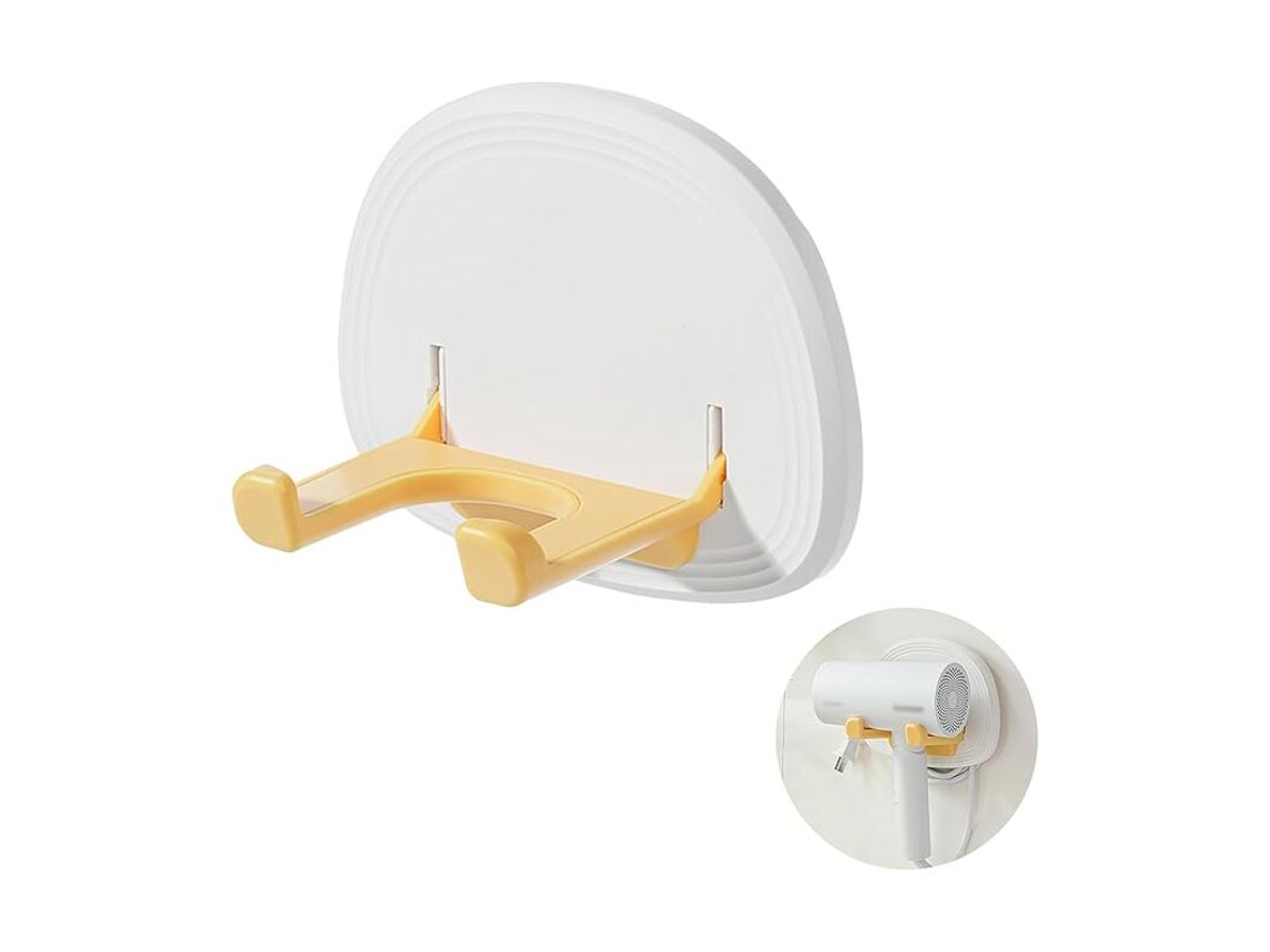 Suporte Para Secador De Cabelo, Dobrável Parede Cabelo Sem Furos, Adesivo Armazenamento
