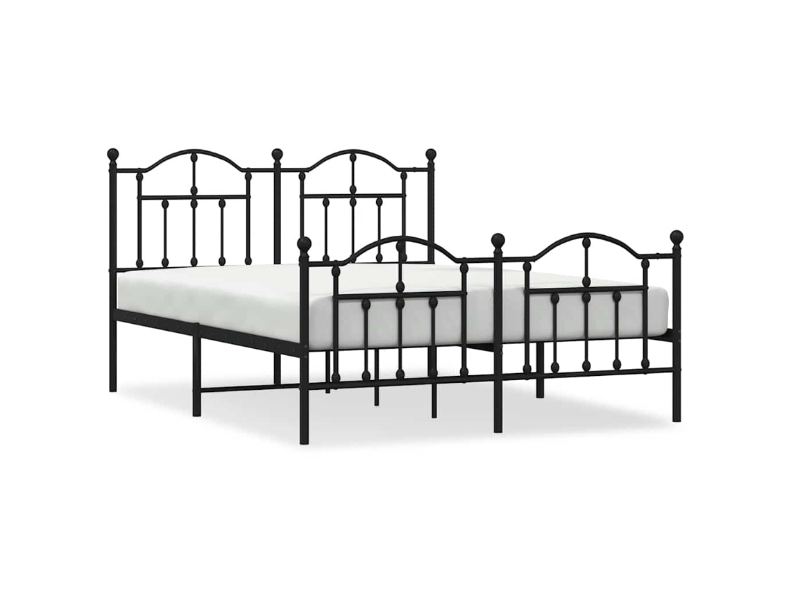 Estrutura de Cama com Cabeceira e Pés Metal Preto MAISON EXCLUSIVE 140x200 cm