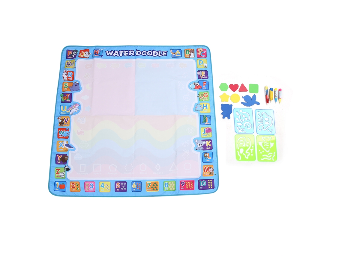 Ats manta de Pintura Con Letras Animales 100x100cm Tablero de Dibujo Con Agua Juguete Educatsivo para Niños