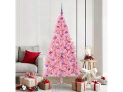 Vidaxl Árvore De Natal Artificial Pré-iluminada Rosa 180 Cm Pvc