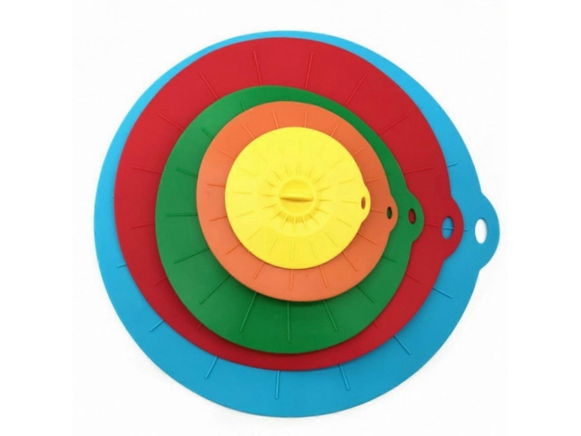 Tampas De Silicone Para Alimentos, Conjunto 5 Peças, Versáteis E Resistentes