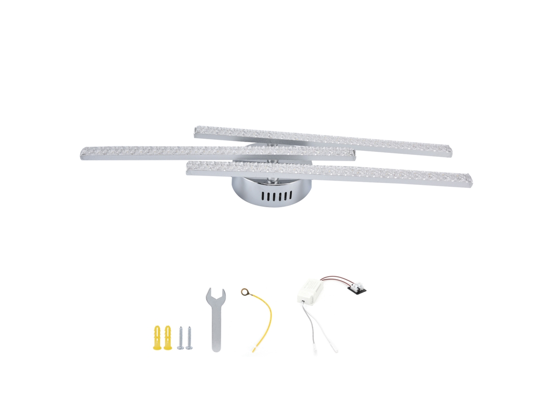 Luminária de Teto Led Moderna com 3 Faixas, Ideal para Sala de Estar e Quarto, 85/265v . CHABERLU (luz Quente)