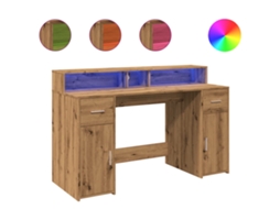 Desk, Desks Vidaxl Marrom Madeira Processada (140 X 55 X 91 Cm)