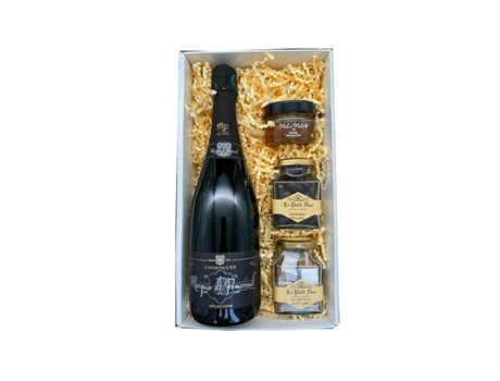 White box Champagne Marquis de Pomereuil 75 cl - Citrus honey - Calissons - Chocolate almonds