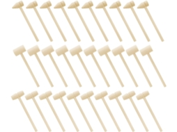 Conjunto de 30 Mini Martelos S/MARCA, em Madeira Natural, para Uso Geral