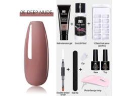 Kit De Nail Art Em Gel Luminária Para Esmalte Em Gel, Cores Rosa, Nude E Branco Ly Ebike