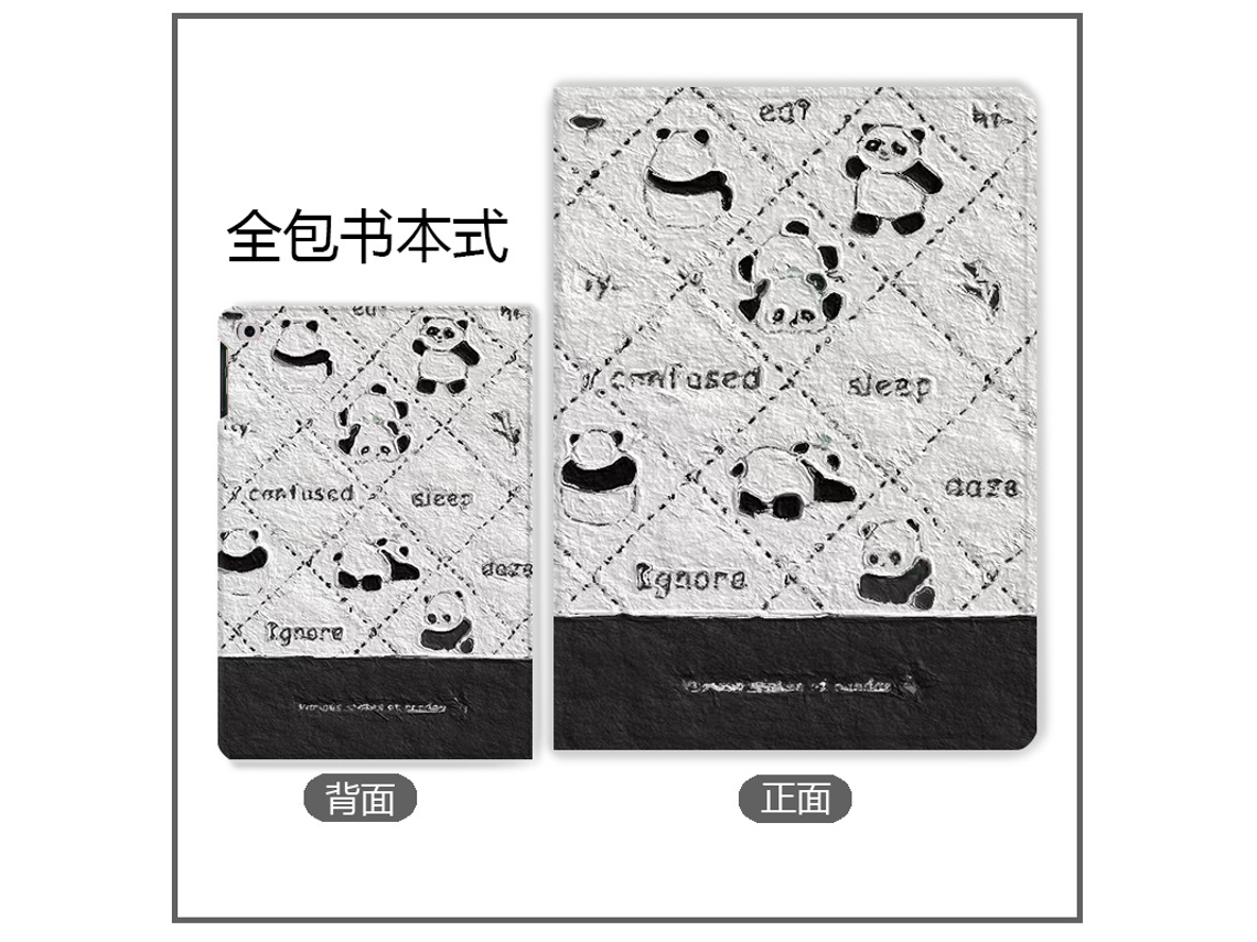 Capa Elegante Para Ipad 2019/2020 De 10,2'' Com Alça Diamond Panda '' 8''