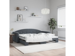 Vidaxl Sofá-cama Com Gavetão 90x200 Cm Veludo Cinzento-escuro