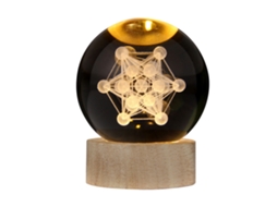Laxiscreed Bola De Cristal 3d Com Luz Quente E Base De Madeira Para Decoração De Secretária
