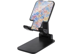 Suporte Dobrável E Ajustável Para Celular, Ideal Para Mesa, Com Estampa Floral Em Tons Pastel