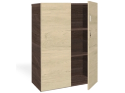 Armário de arquivo com portas. 3 prateleiras. 120 x 90 x 40 cm. Noz-carvalho. OFILIKE