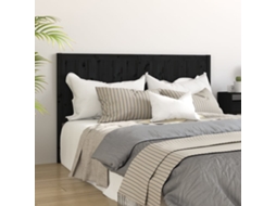 Vidaxl Cabeceira De Cama 205,5x4x100 Cm Pinho Maciço Preto