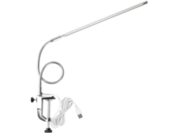 Luminária De Mesa Fyearfly Usb Com Clipe, 18w, Plástico, Tubo Flexível 360°, 48 Leds, Proteção Ocular, Para Leitura E