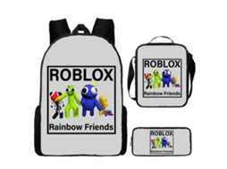 Conjunto De Mochila Infantil Com Estampa De Arco-íris E Três Peças: Mochila, Mochila De Refeição A Tiracolo E Estojo, Modelo 17