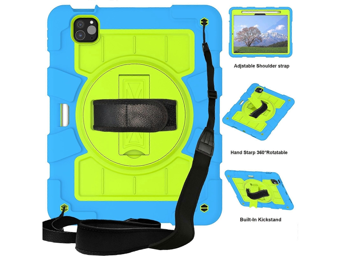 Capa de silicone híbrida à prova de choque Webake para tablet com alça de ombro