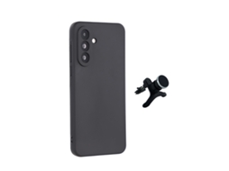 Kit Suporte Magnético Reforçado Capa Silicone Líquido Phonecare Para Samsung Galaxy A27 - Preto