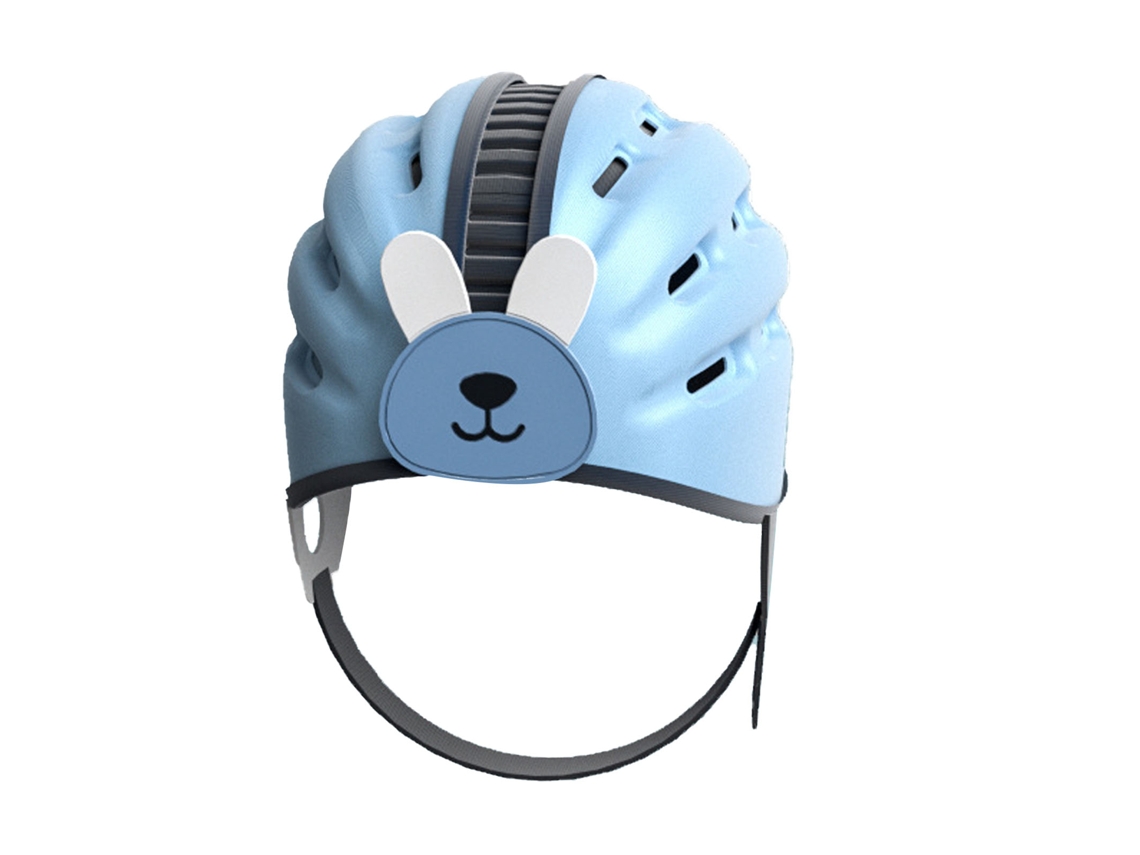 Capacete para bebê S/MARCA ajustável, respirável, suave, anti-colisão, azul