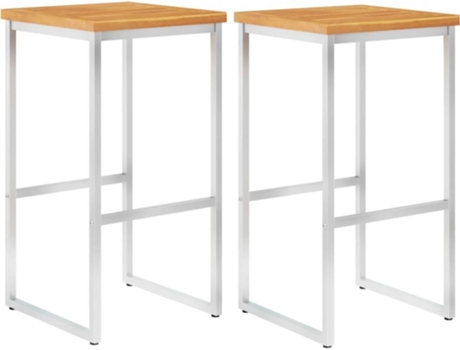 VIDAXL - Cadeiras de Bar  46506 (Castanho - Madeira de acácia - 40 x 40 x 75 cm) Cadeiras de Bar  46506 (Castanho - Madeira de acácia - 40 x 40 x 75 cm)
