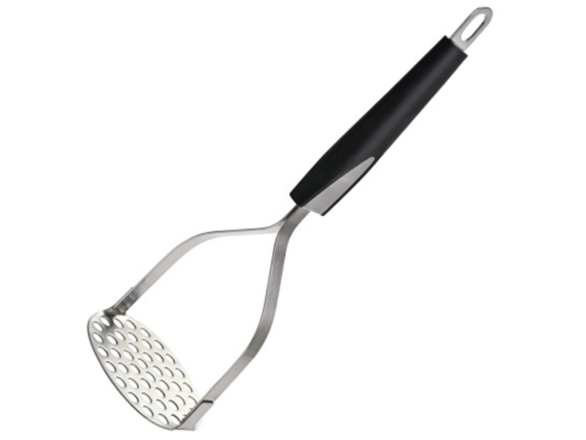 Esmagador De Batata Em Aço Inox Com Alça Horizontal Larga E Ergonômica. Placa De Malha Fina Para Purê Suave