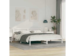Vidaxl Estrutura Da Cama Com Cabeceira Branco 200 X 200 Cm