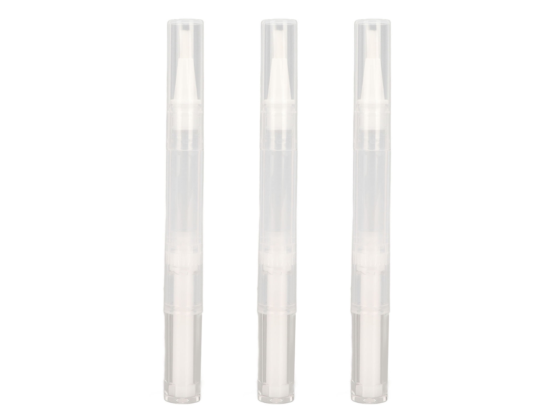 3 Pack Pluma De Óleo Para Unhas Transparente De 2.5ml Com Pincel Giratório Portátil Reutilizável