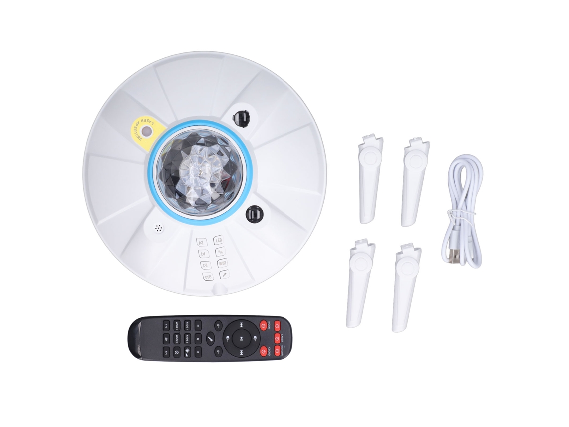 Rebe-luz De Proyección Ufo Com Alto-falante Musical Luz De Noite Estrelada Abs Pc 5v Para Festa E Dormitório