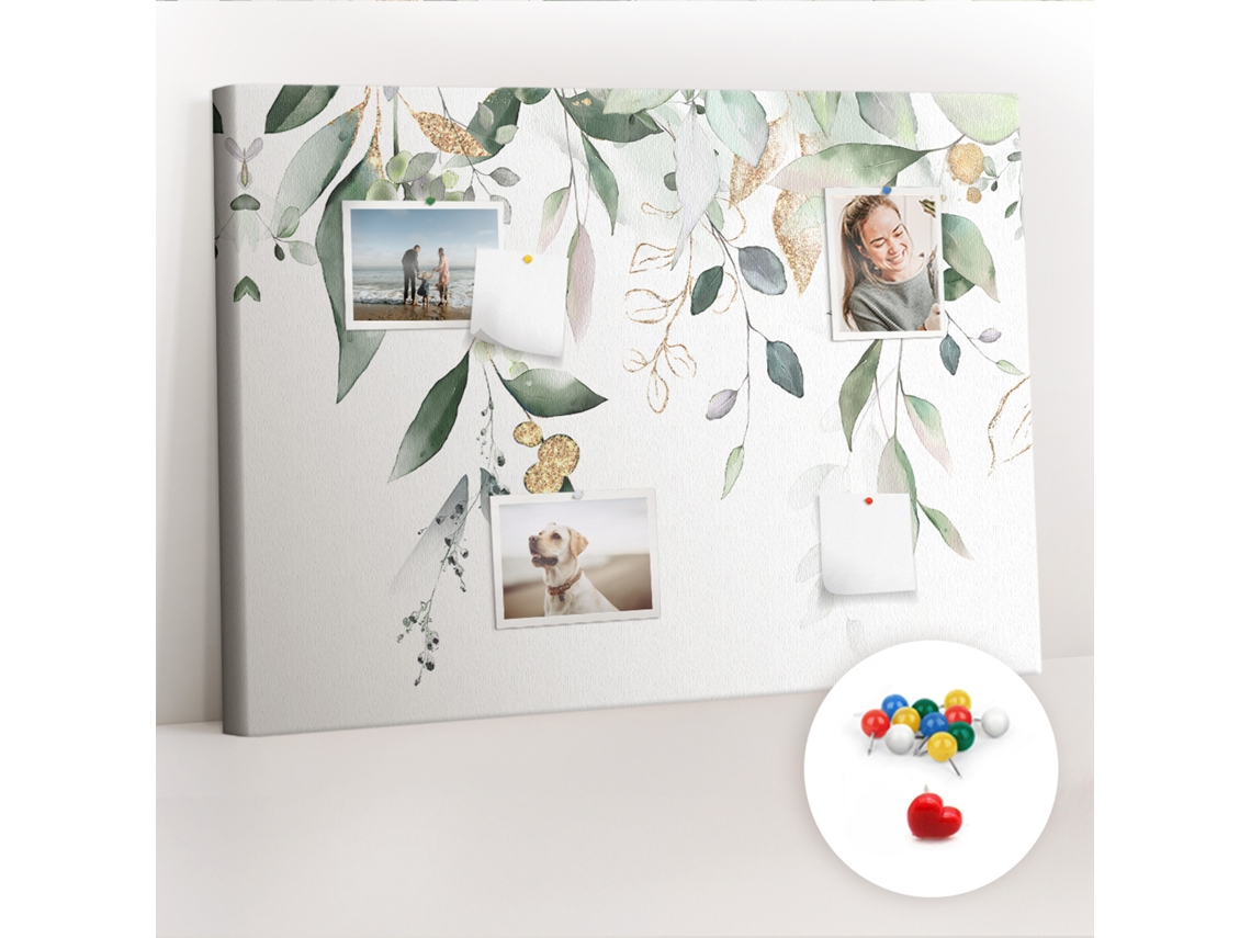 Lousa De Cortiça Folhas, Natureza E Plantas Para O Escritório Espelharte (70x100 Cm)