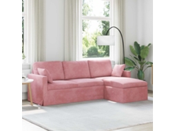 Vidaxl Sofá Rosa 228 X 134 X 80 Cm Veludo