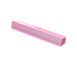 Soundbar HEXINYIGJLY com Graves USB 3.5mm Altifalante Estéreo com Luz LED, para Computador e Portátil Rosa