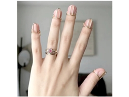 10pcs Anéis De Unhas Ajustáveis ​​Reutilizáveis ​​De Metal, Charme Para Unhas, Decoração Diy Sem Cola, Artigo De Beleza Para Mulheres