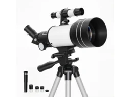 Telescópio com lente de 70mm, tripé ajustável, prata 5x24 S/MARCA