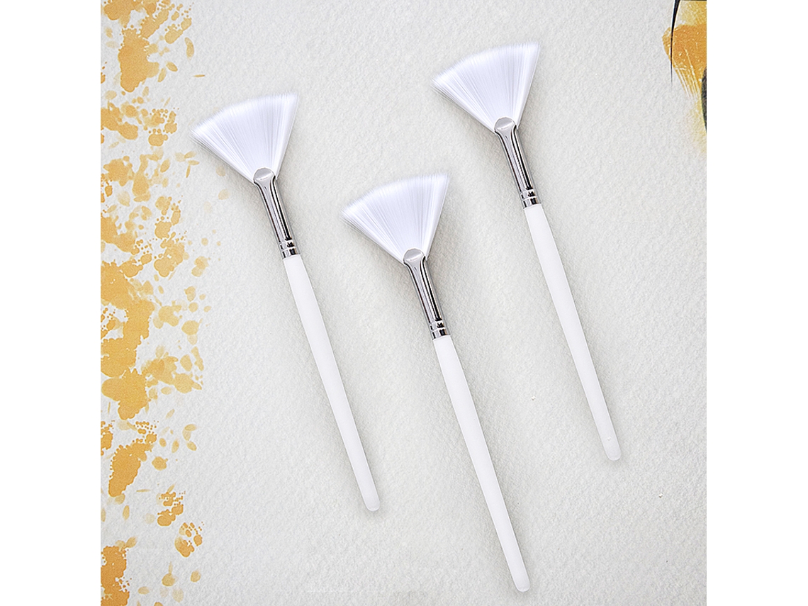 Conjunto de 3 Pincéis para Máscara Facial, Incluindo um Pincel Macio em Formato de Leque e um Pincel para Aplicação de Produtos Ácidos. MDUG