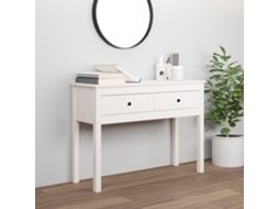 Vidaxl Mesa Consola 100x35x75 Cm Pinho Maciço Branco