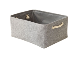 Caixa de armazenamento de tecido de linho, 3 peças, tamanho médio, 35.8x15.7x25.9 cm S/MARCA