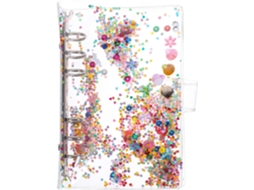 Adesivo de camada A6 com glitter e detalhes na área, transparente, ideal para materiais de escritório, adesivo estético para