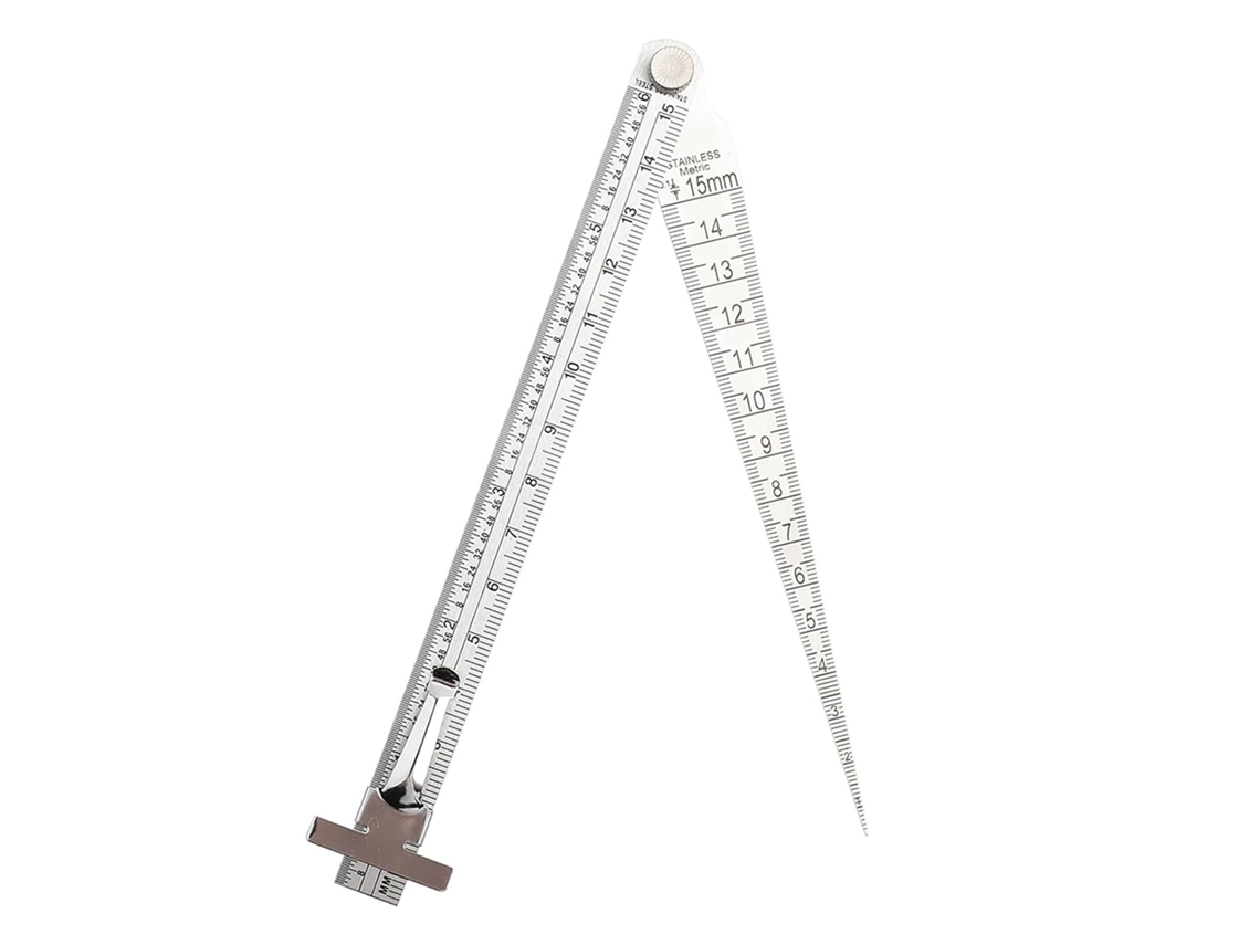 Régua Cônica de 0 a 15 Mm, Medidor de Espessura de Solda em Aço Inoxidável, Régua SFUSHOS