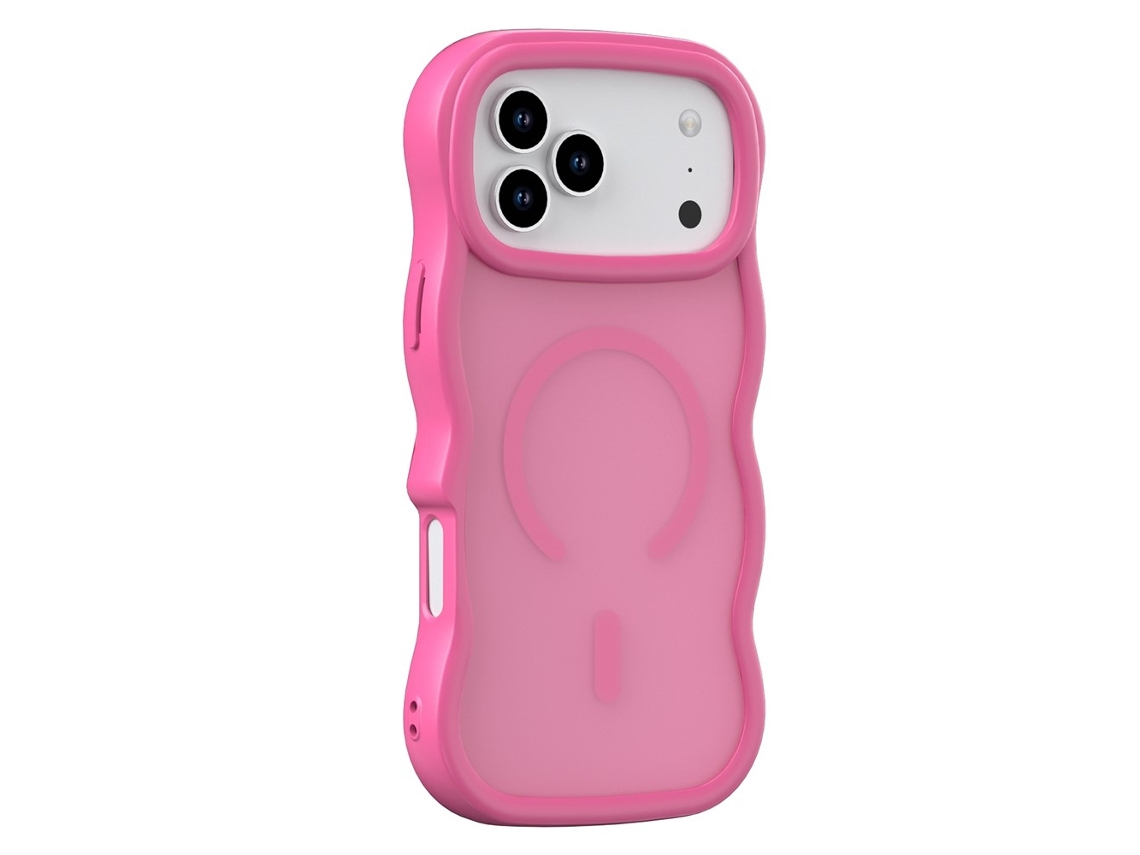 Capa Magsafe Ondulada Rosa Fosco Para Iphone 17 Pro