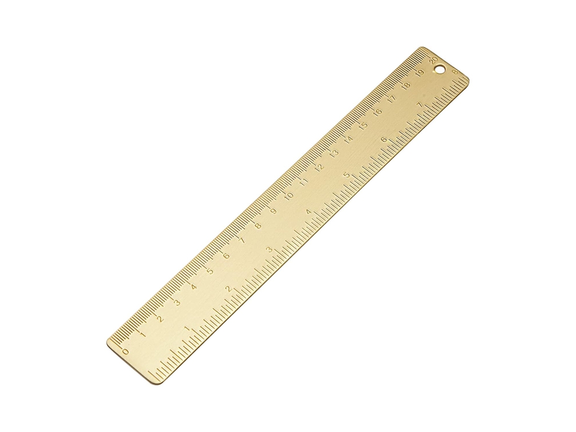 Régua Reta De Latão Para Estudantes E Escritórios Escolares (20 Cm, 7