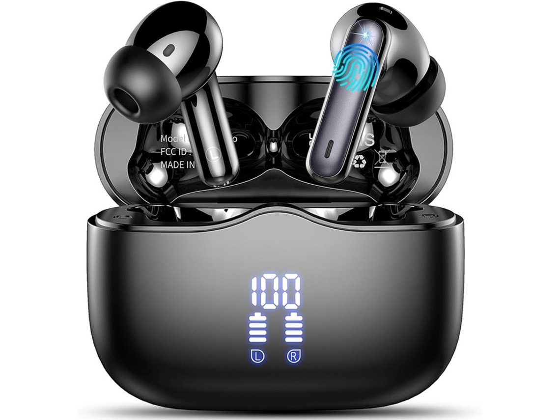 Auriculares Intra Sem Fio Hifi Estéreo Bestvite Tecido Bluetooth Com Cancelamento De Ruído Preto