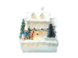 Ornament De Aldeia De Natal (iluminado Led, Com Figuras)