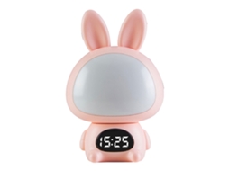 Luz Noturna Coelho Rosa com Controle Remoto USB para Quarto Infantil
