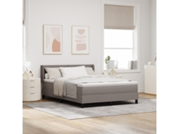 Conjunto 1 Cama Box Vidaxl Castanho-acinzentado Tecido (200 X 140 Cm)