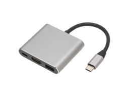 Aetheria adaptador Usb C Hub 3 em 1 com Interface Multimídia Hd 4k, Usb 3.0 e Carregamento