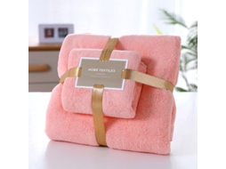 Conjunto De 2 Toalhas De Banho Em Veludo Coral, Macias, Absorventes E De Secagem Rápida ideal Para Uso Diário Rosa Hexinyigjly
