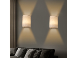 Lâmpada de parede RGBW com shade de tecido, dimmável, controle remoto, 2 pacotes para quarto e sala de estar S/MARCA