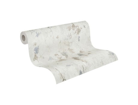 Papel de Parede LIVINGWALLS (53 cm x 10,05 m - Tecido - Branco)