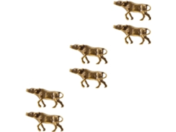 Conjunto De 6 Peças De Pingentes Em Latão Com Design De Vaca, Decoração Criativa, Chaves E Acessórios, Miniaturas Originais E Elegantes.