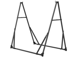 Suporte Para Cama Rede Dobrável 2 Em 1 Para Cadeira Suspensa Com Estrutura Metálica E Bolsa De Transporte, Preto