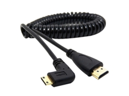 Cabo Adaptador de Ângulo Reto 90 Graus Compatível com Mini Hdmi para Macho Câmeras Slr e Pcs AQUAFORGE (preto)